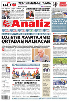 ANALİZ 16 Eylül 2024 Gazete Manşeti Küçük