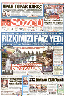 SÖZCÜ 9 Ağustos 2026 Gazete Manşeti Küçük