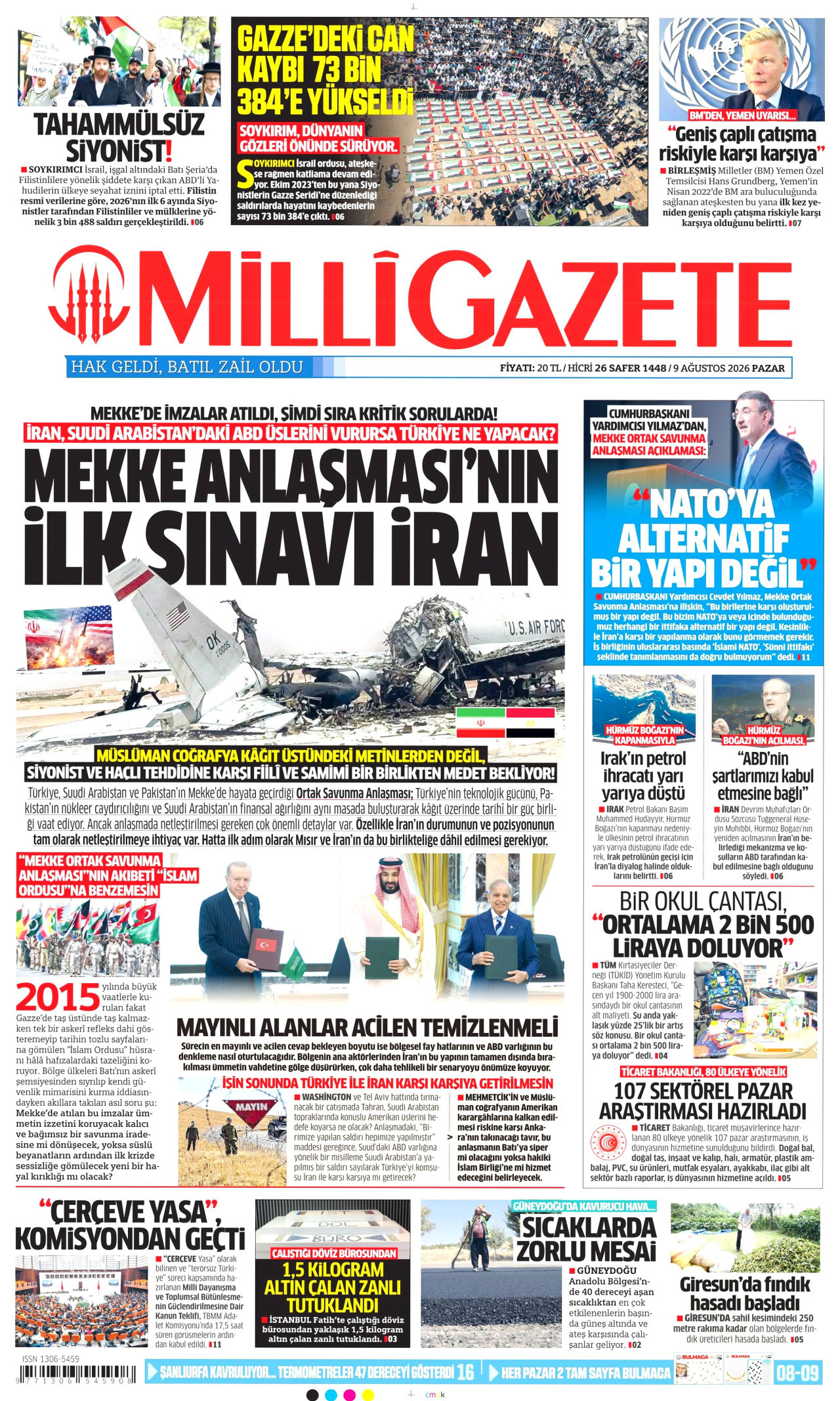 MİLLİ GAZETE 9 Ağustos 2026 Gazete Manşeti Büyük