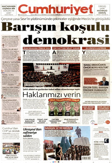 CUMHURİYET 11 Ağustos 2026 Gazete Manşeti Küçük