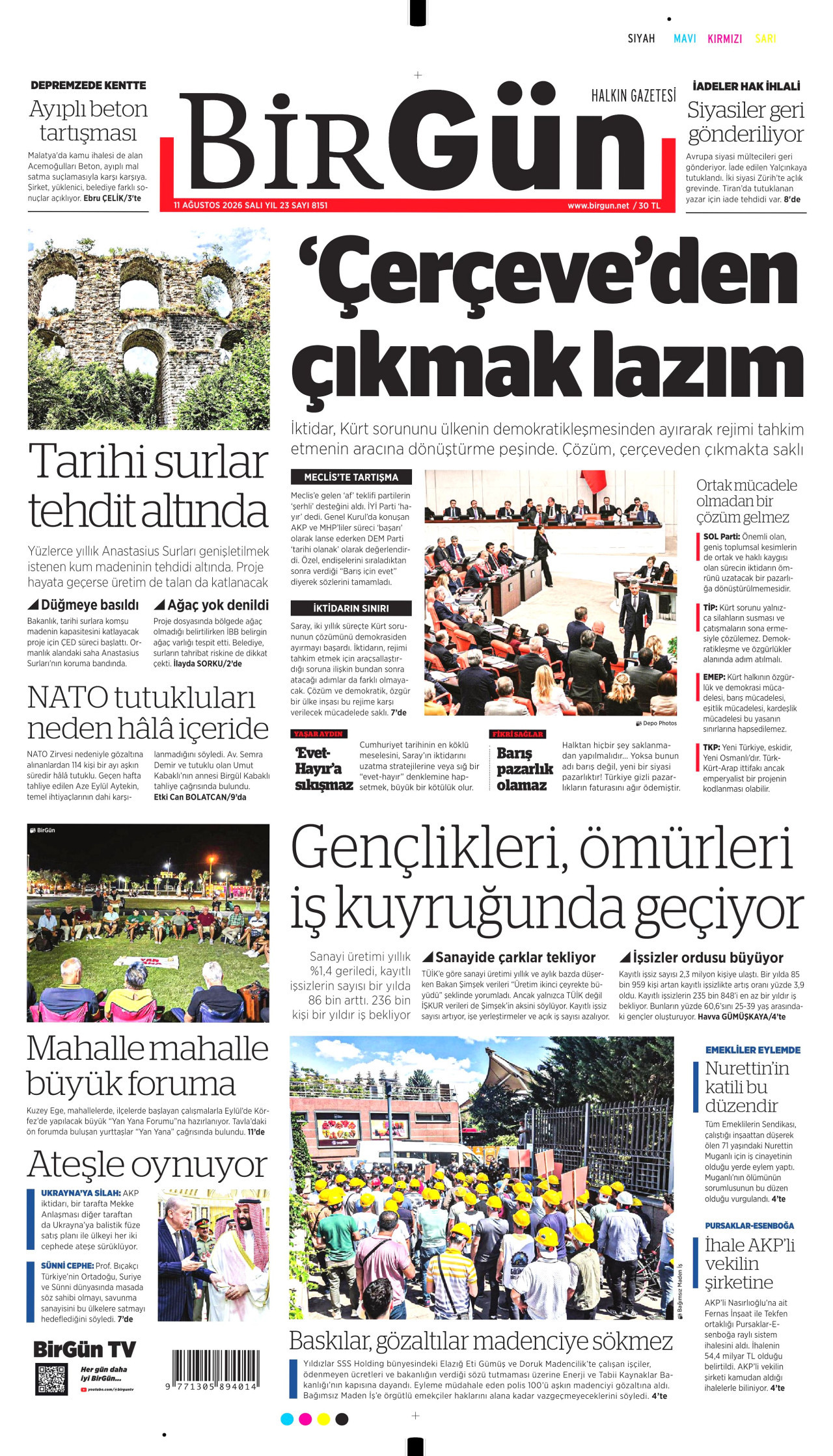 BİRGÜN 11 Ağustos 2026 Gazete Manşeti Büyük